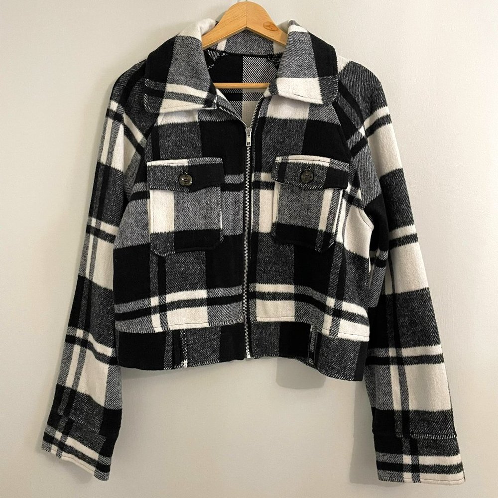 Black & White Plaid Jacket